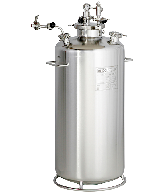 Herstellungsbehälter freigestellt in der Frontalansicht