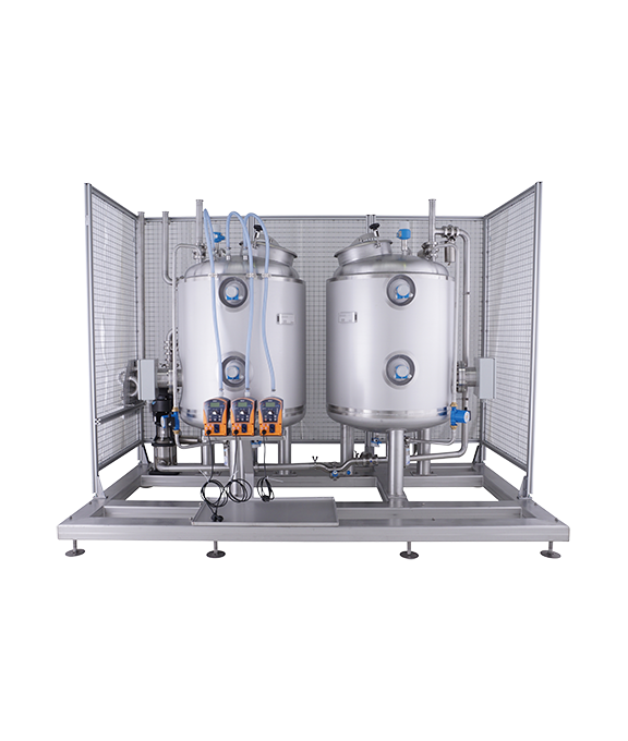 Cleaning-in-Place (CIP) Anlage in der Frontalansicht